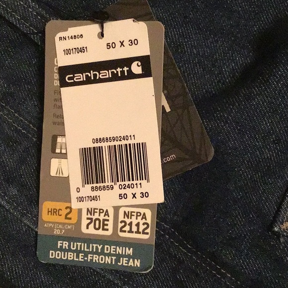Carhartt FR JEANS 50Wx30L utility denim double-front denim flame resistant NWT - Picture 16 of 16